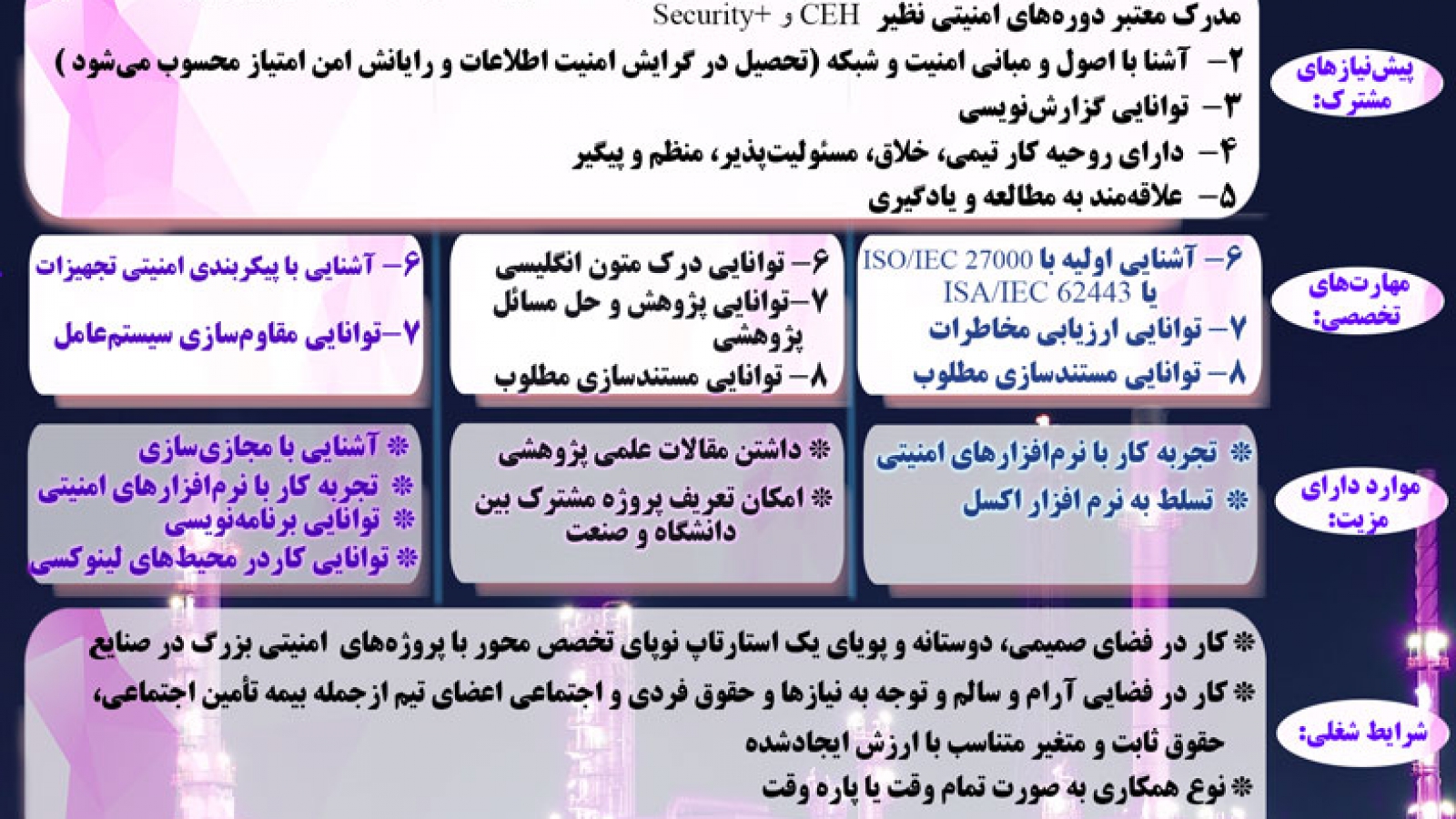 آگهی استخدام در حوزه امنیت سایبری